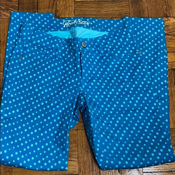 Old navy blue polka dot skinny pants size: 4S - Picture 2 of 6